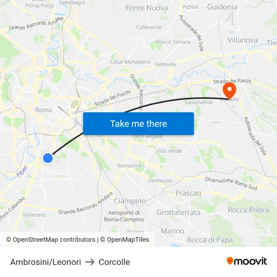 Ambrosini/Leonori to Corcolle map