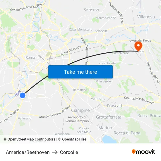 America/Beethoven to Corcolle map