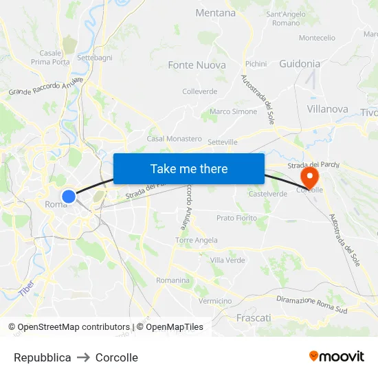 Republic to Corcolle map