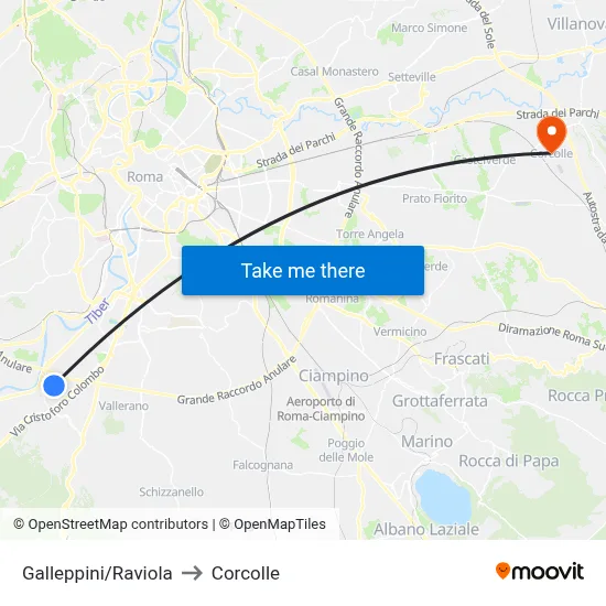 Galleppini/Raviola to Corcolle map