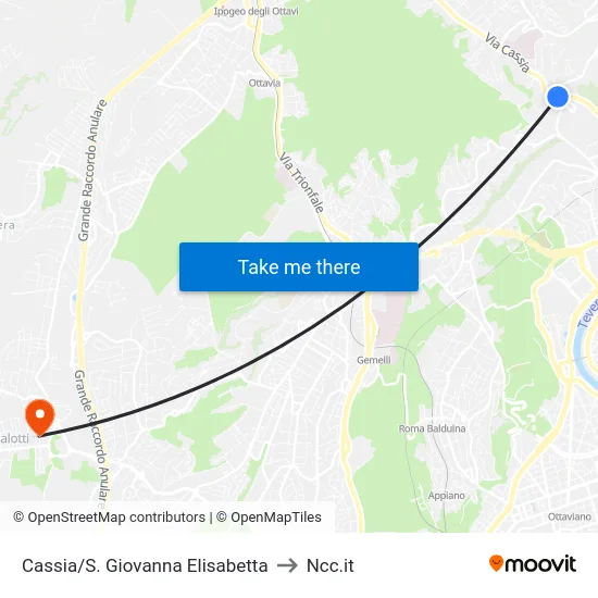 Cassia/S. Giovanna Elisabetta to Ncc.it map