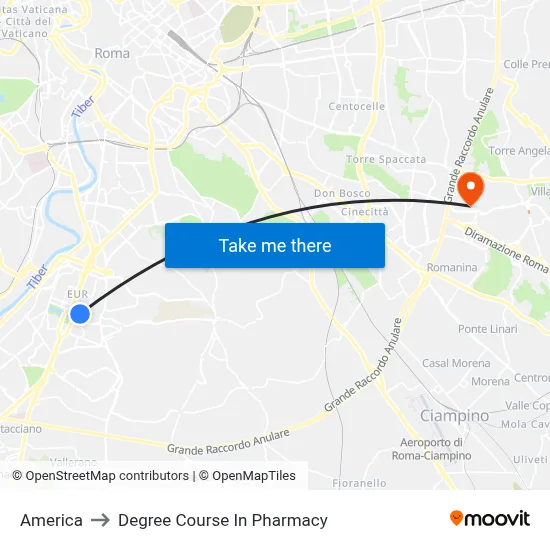 America to Pharmacy Degree Course map