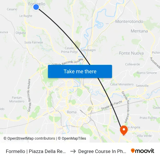 Formello | Republic Square to Pharmacy Degree Course map