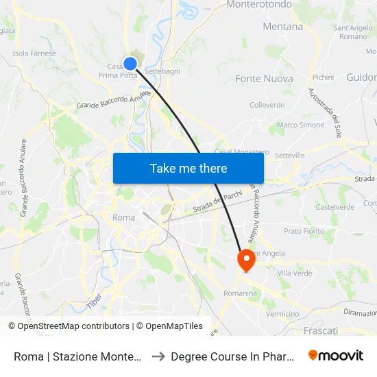 Rome | Montebello Station to Pharmacy Degree Course map