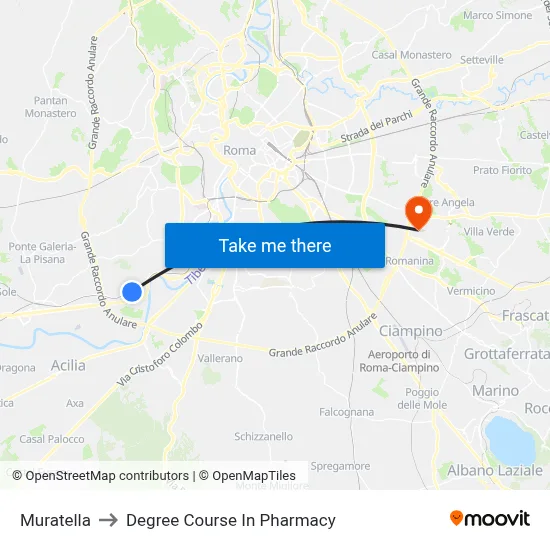 Muratella to Pharmacy Degree Course map