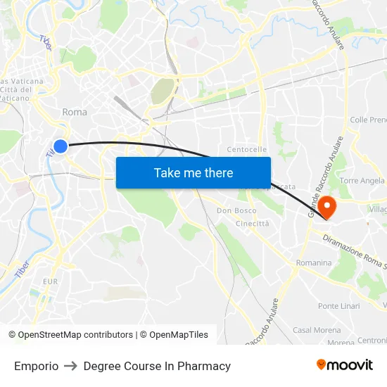 Emporio to Pharmacy Degree Course map