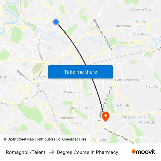 Romagnoli/Talenti to Pharmacy Degree Course map