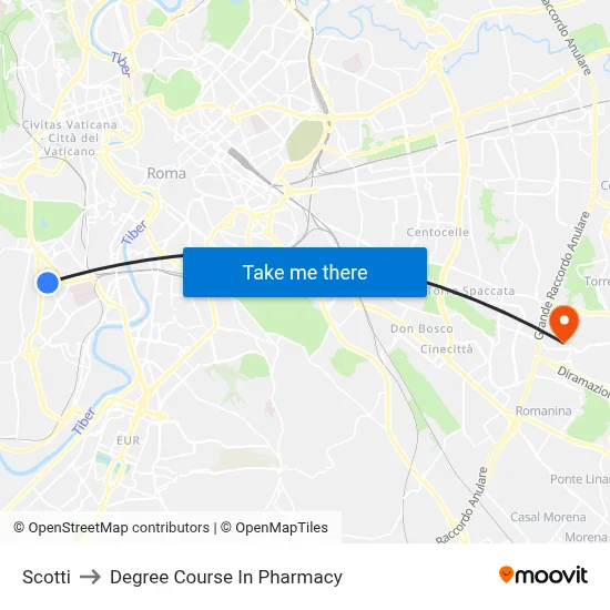 Scotti to Pharmacy Degree Course map