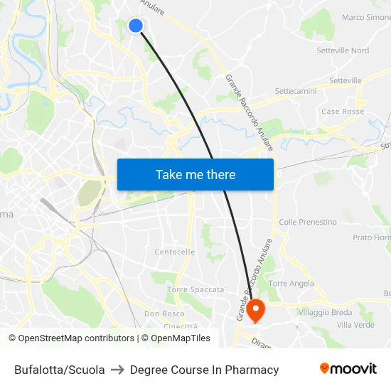 Bufalotta/School to Pharmacy Degree Course map