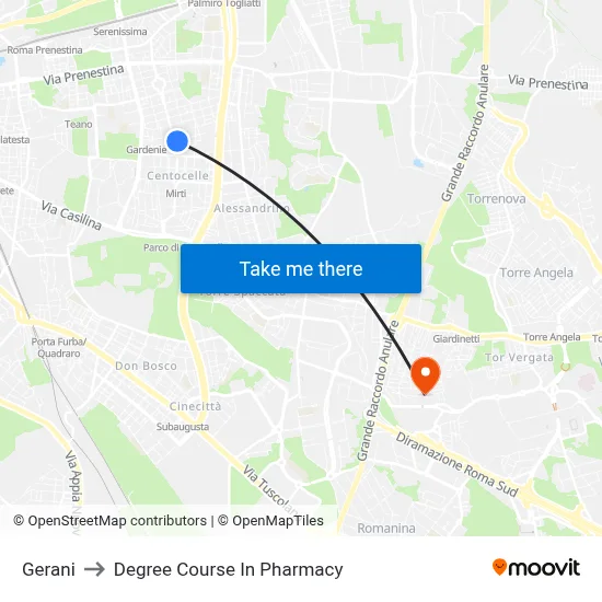 Gerani to Pharmacy Degree Course map