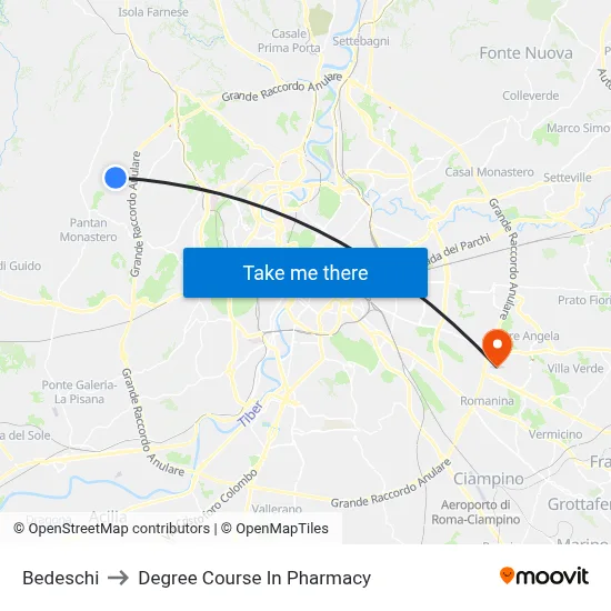 Bedeschi to Pharmacy Degree Course map