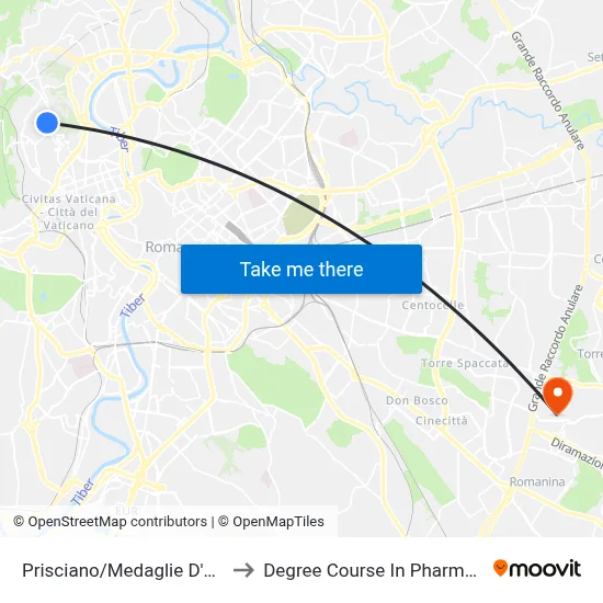 Prisciano/Gold Medals to Pharmacy Degree Course map