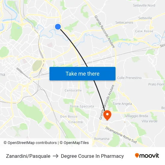 Zanardini/Pasquale to Pharmacy Degree Course map