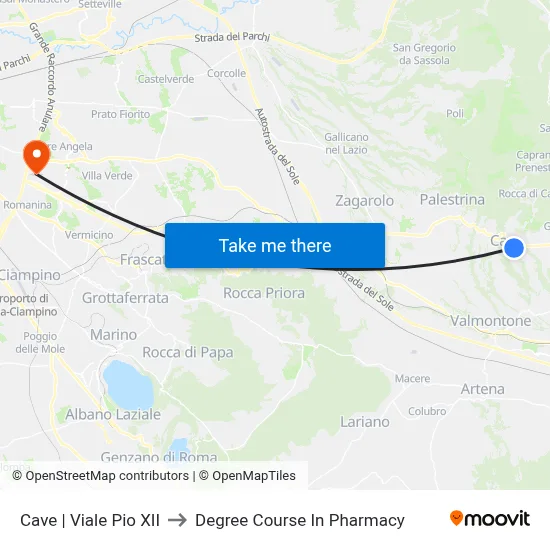 Cave | Pius XII Avenue to Pharmacy Degree Course map