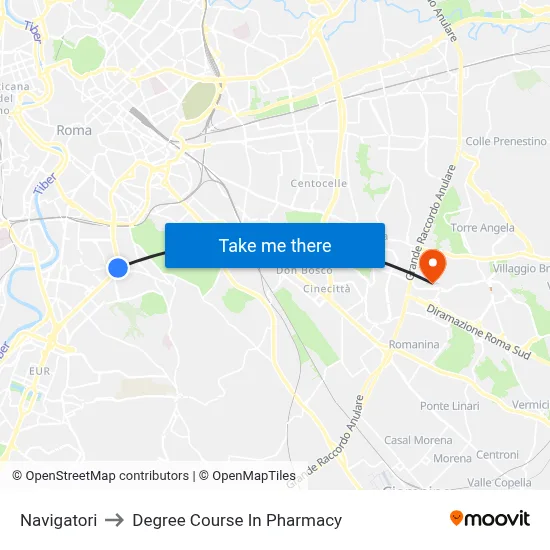 Navigatori to Pharmacy Degree Course map