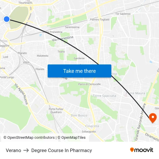 Verano to Pharmacy Degree Course map