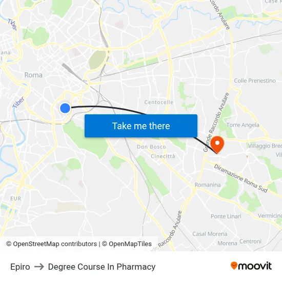 Epiro to Pharmacy Degree Course map