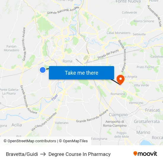 Bravetta/Guidi to Pharmacy Degree Course map