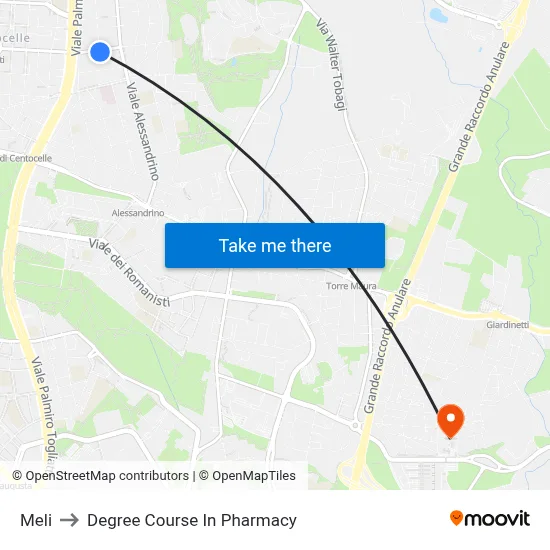 Meli to Pharmacy Degree Course map