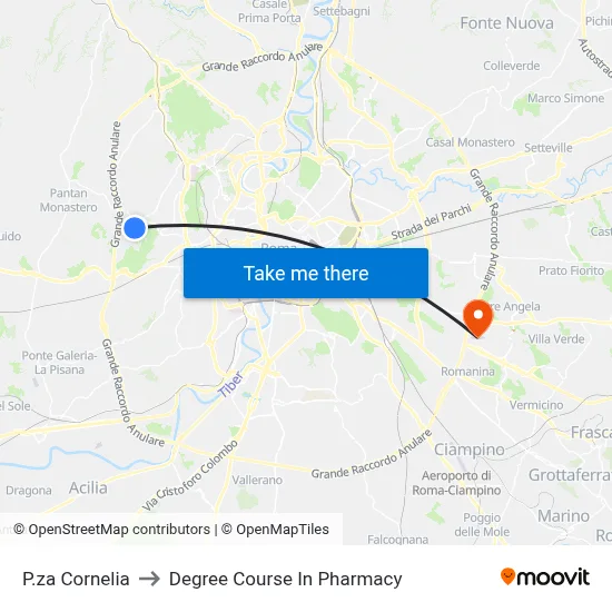 Cornelia Square to Pharmacy Degree Course map