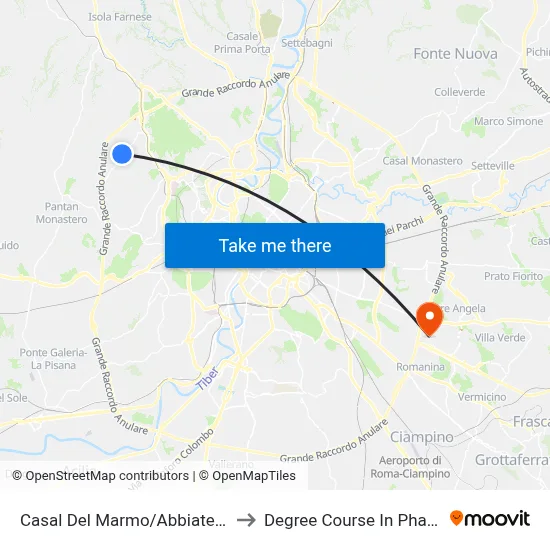 Casal Del Marmo/Abbiategrasso to Pharmacy Degree Course map