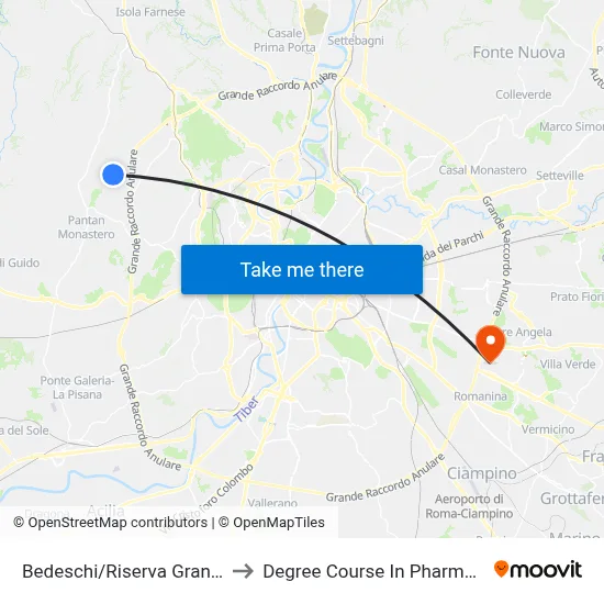 Bedeschi/Riserva Grande to Pharmacy Degree Course map
