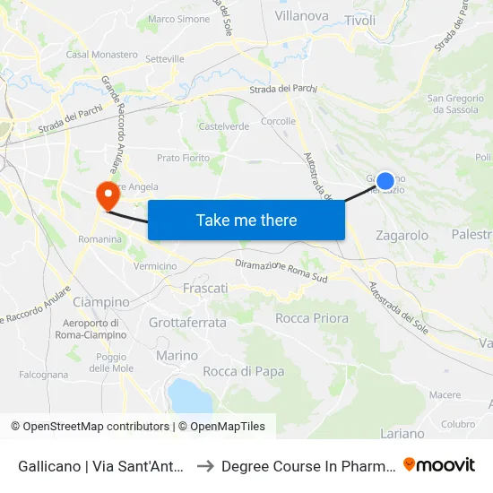 Gallicano | Saint Anthony Street to Pharmacy Degree Course map