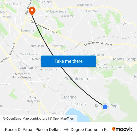 Rocca Di Papa | Piazza Della Repubblica to Pharmacy Degree Course map