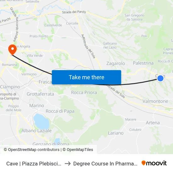 Cave | Plebiscito Square to Pharmacy Degree Course map
