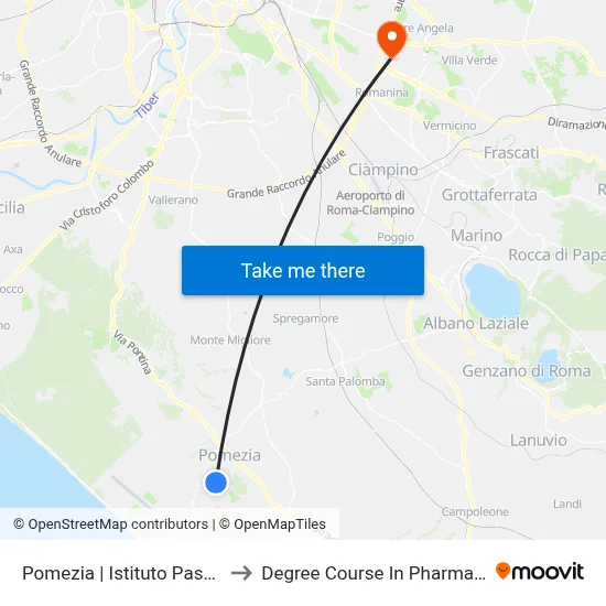 Pomezia | Pascal Institute to Pharmacy Degree Course map