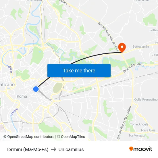 Termini (Ma-Mb-Fs) to Unicamillus map
