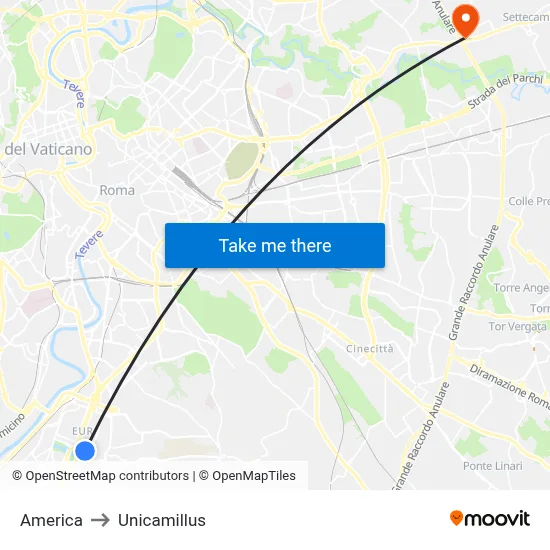 America to Unicamillus map