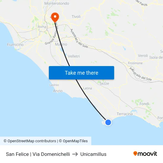 San Felice | Via Domenichelli to Unicamillus map