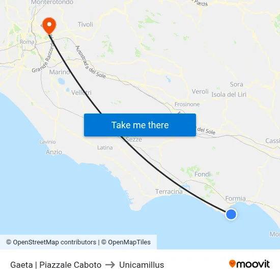 Gaeta | Caboto Square to Unicamillus map