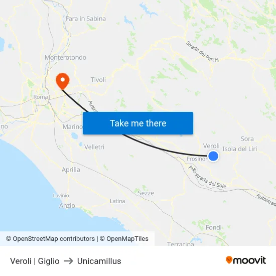 Veroli | Lily to Unicamillus map