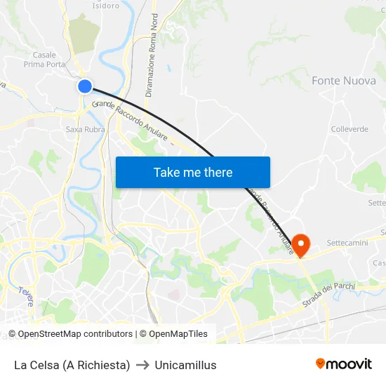 La Celsa (A Richiesta) to Unicamillus map