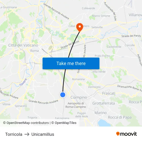 Torricola to Unicamillus map