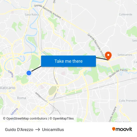 Guido D'Arezzo to Unicamillus map