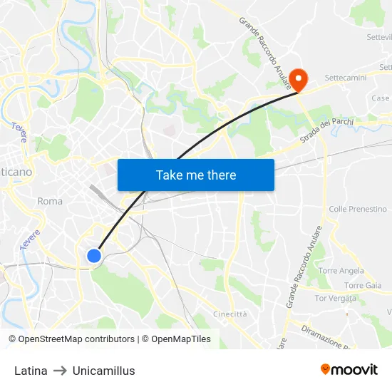 Latina to Unicamillus map