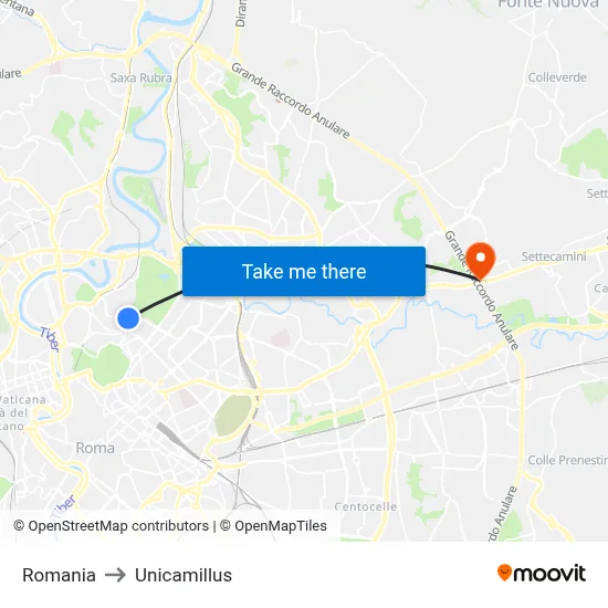 Romania to Unicamillus map