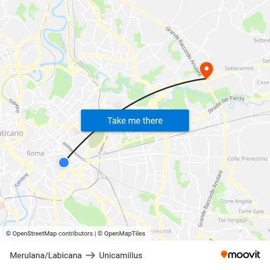 Merulana/Labicana to Unicamillus map