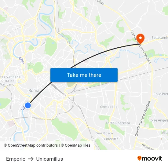 Emporium to Unicamillus map