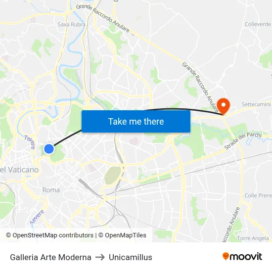 Modern Art Gallery to Unicamillus map