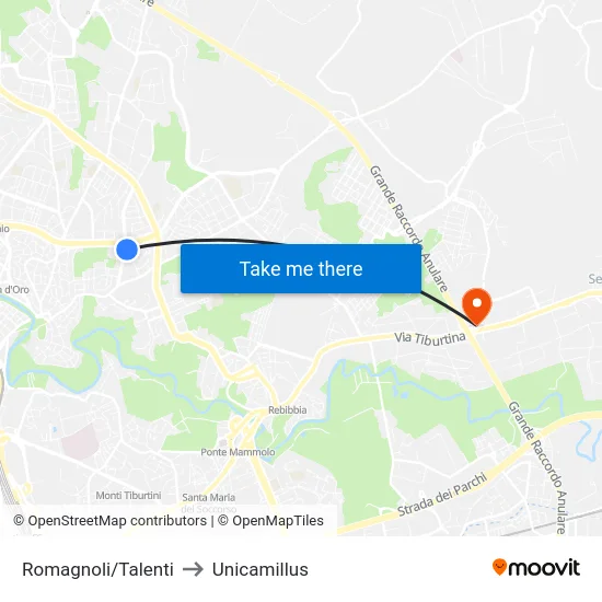 Romagnoli/Talenti to Unicamillus map