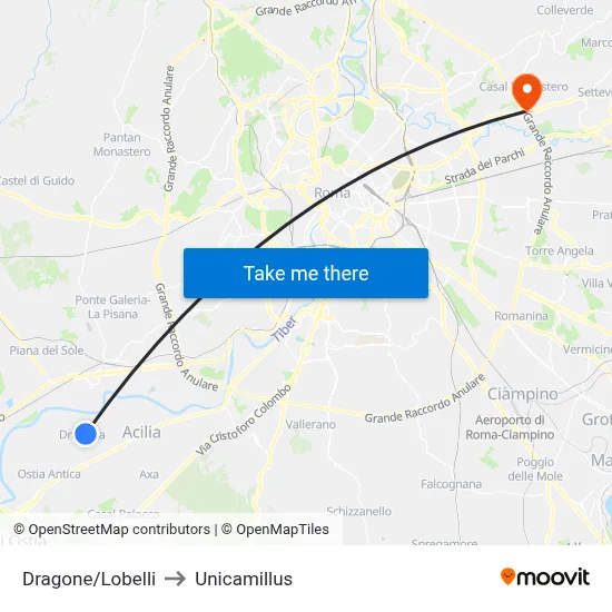 Dragone/Lobelli to Unicamillus map