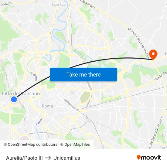 Aurelia/Paolo III to Unicamillus map