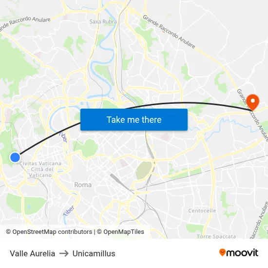 Valle Aurelia to Unicamillus map