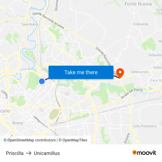 Priscilla to Unicamillus map