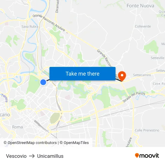 Vescovio to Unicamillus map