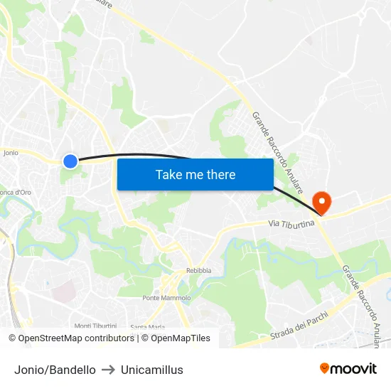 Jonio/Bandello to Unicamillus map